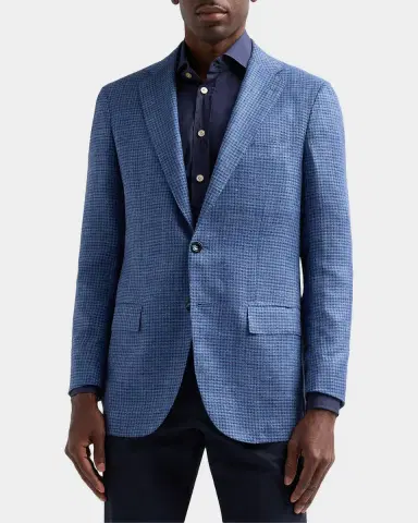 Kiton Men's Cashmere Houndstooth Sport Coat | Thumbnail 4