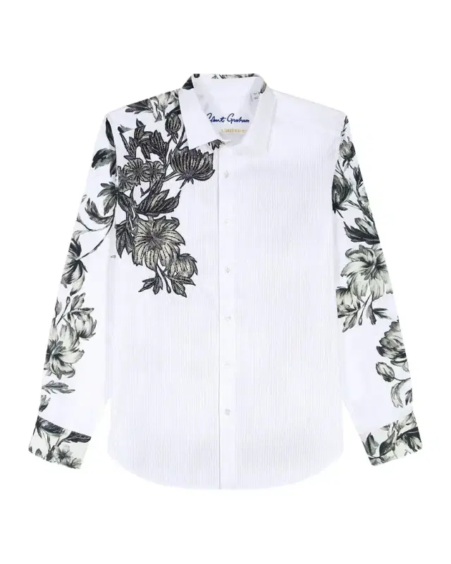 Robert Graham Le Striped Floral Cotton Shirt