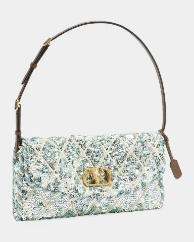 Valentino Garavani Devain Small Sequined Shoulder Bag | Thumbnail 2
