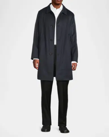 Kiton Men's Cashmere-Blend Reversible Raincoat | Thumbnail 2