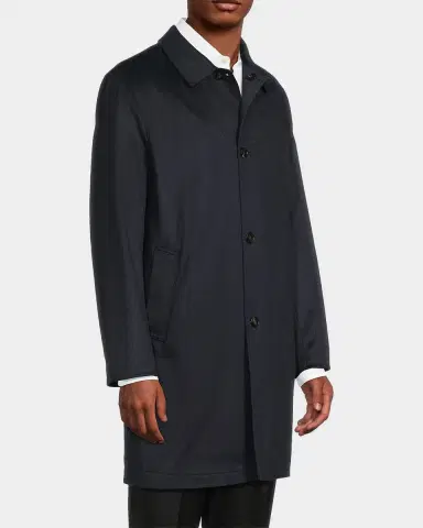 Kiton Men's Cashmere-Blend Reversible Raincoat | Thumbnail 6