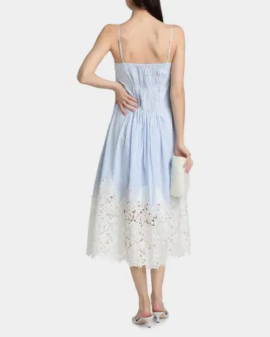 Generation Love Juniper Lace-Trimmed Seersucker Midi Dress | Thumbnail 3 Generation Love Juniper Lace-Trimmed Seersucker Midi Dress | Thumbnail 3