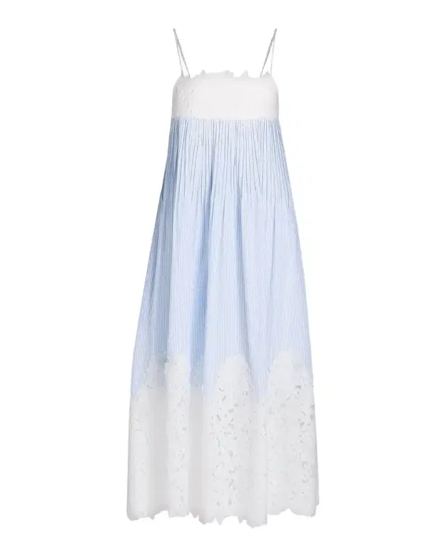 Generation Love Juniper Lace-Trimmed Seersucker Midi Dress
