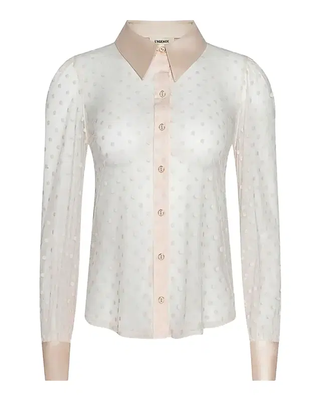 L 'Agence Sophie Sheer Swiss Dot Blouse