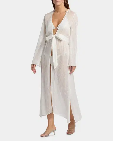 Milly Vince Pinstriped Cover-Up Robe | Thumbnail 2