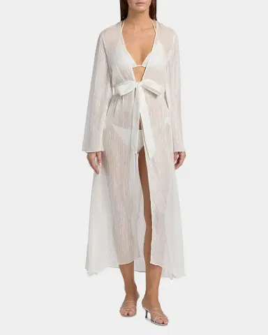 Milly Vince Pinstriped Cover-Up Robe | Thumbnail 4