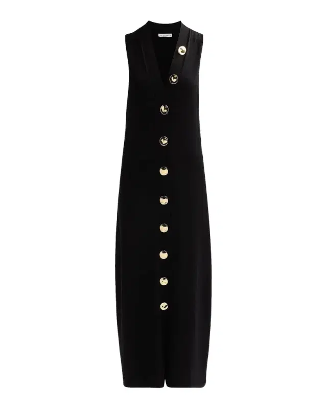 Altuzarra Axia Button-Front Knit Sleeveless Maxi Dress