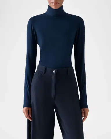 Akris punto Mock Neck Long-Sleeve Jersey Top | Thumbnail 4 Akris punto Mock Neck Long-Sleeve Jersey Top | Thumbnail 4