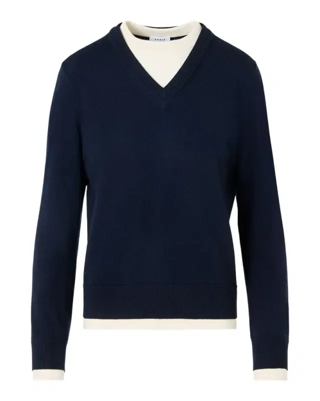 Akris punto Layered Wool-Cashmere Sweater
