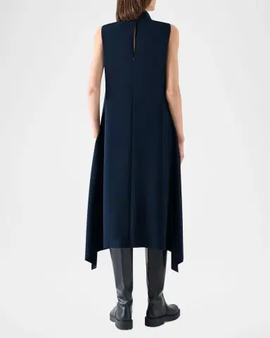 Akris punto Signature Lasercut Crêpe Midi Dress | Thumbnail 3 Akris punto Signature Lasercut Crêpe Midi Dress | Thumbnail 3