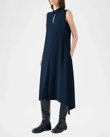 Akris punto Signature Lasercut Crêpe Midi Dress | Thumbnail 6 Akris punto Signature Lasercut Crêpe Midi Dress | Thumbnail 6