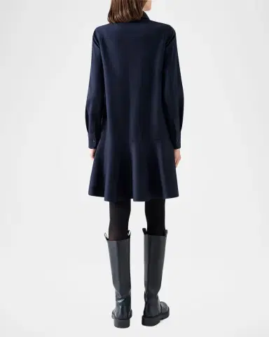 Akris punto Wool Flannel Mini Shirtdress | Thumbnail 3
