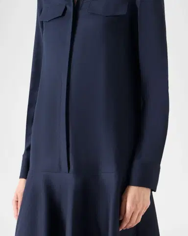 Akris punto Wool Flannel Mini Shirtdress | Thumbnail 5