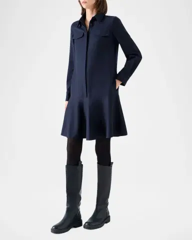 Akris punto Wool Flannel Mini Shirtdress | Thumbnail 6