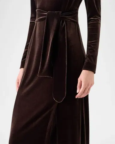 Akris punto Techno Stretch Velvet Midi Dress | Thumbnail 5 Akris punto Techno Stretch Velvet Midi Dress | Thumbnail 5