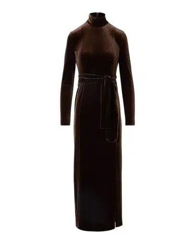 Akris punto Techno Stretch Velvet Midi Dress | Thumbnail 1 Akris punto Techno Stretch Velvet Midi Dress | Thumbnail 1