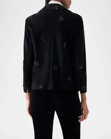 Akris punto Crystal Goat Suede Single-Breasted Jacket | Thumbnail 3