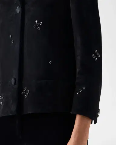 Akris punto Crystal Goat Suede Single-Breasted Jacket | Thumbnail 5