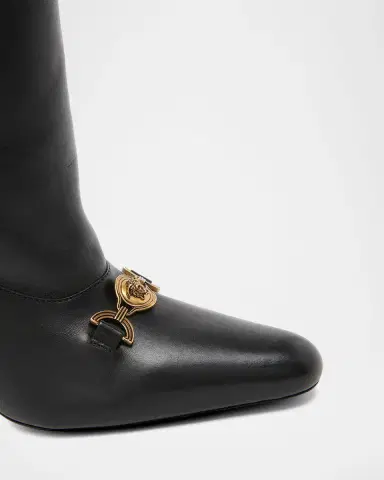 Versace 90mm La Medusa Leather Knee-High Boots | Thumbnail 4 Versace 90mm La Medusa Leather Knee-High Boots | Thumbnail 4