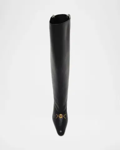 Versace 90mm La Medusa Leather Knee-High Boots | Thumbnail 5 Versace 90mm La Medusa Leather Knee-High Boots | Thumbnail 5