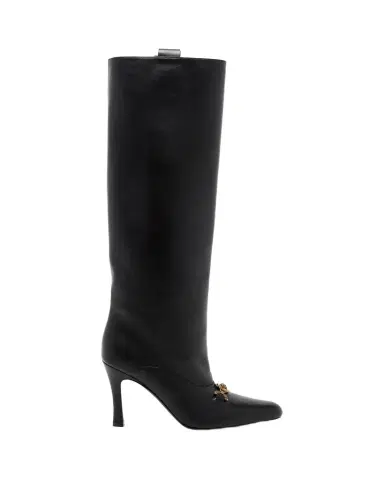 Versace 90mm La Medusa Leather Knee-High Boots | Thumbnail 1 Versace 90mm La Medusa Leather Knee-High Boots | Thumbnail 1