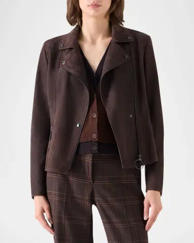 Akris punto Suede Motorbike Jacket | Thumbnail 4