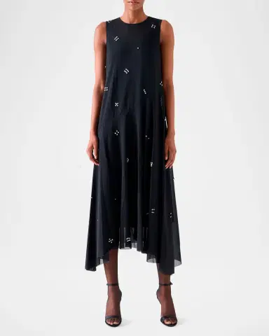 Akris punto Diamond Dice Dot Midi Dress | Thumbnail 2 Akris punto Diamond Dice Dot Midi Dress | Thumbnail 2