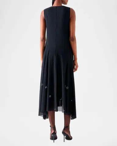 Akris punto Diamond Dice Dot Midi Dress | Thumbnail 3 Akris punto Diamond Dice Dot Midi Dress | Thumbnail 3