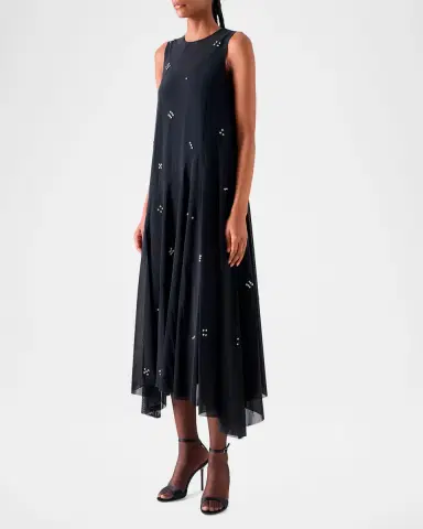 Akris punto Diamond Dice Dot Midi Dress | Thumbnail 6 Akris punto Diamond Dice Dot Midi Dress | Thumbnail 6