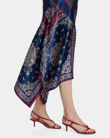 Cami NYC Becky Printed Silk Lace-Trim Midi Dress | Thumbnail 5