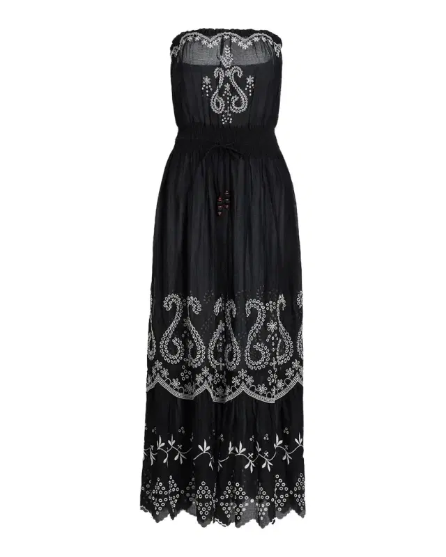 Ramy Brook Blaire Embroidered Cotton Strapless Cover-Up Dress