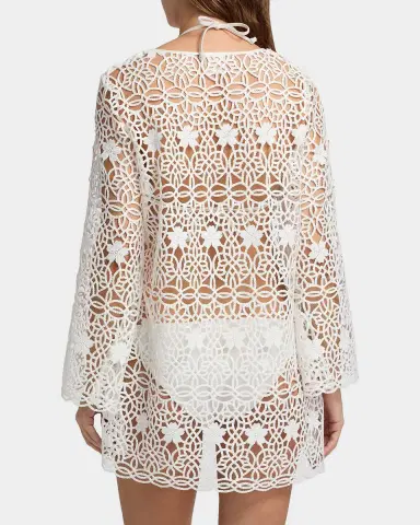 Milly Viara Crochet-Knit Cover-Up Mini Dress | Thumbnail 3 Milly Viara Crochet-Knit Cover-Up Mini Dress | Thumbnail 3