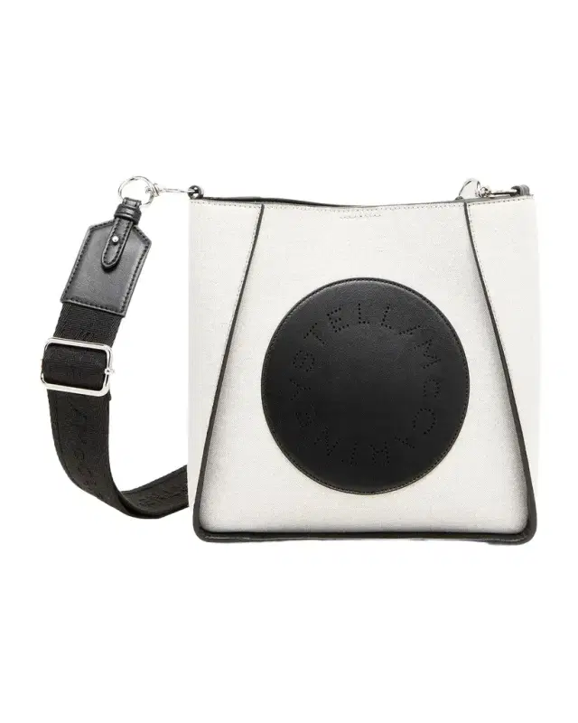 Stella McCartney Logo Cotton Canvas Crossbody Bag