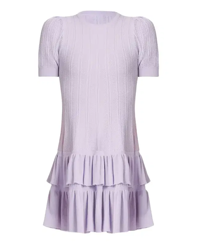 Sloan Pointelle Knit Ruffle Mini Dress