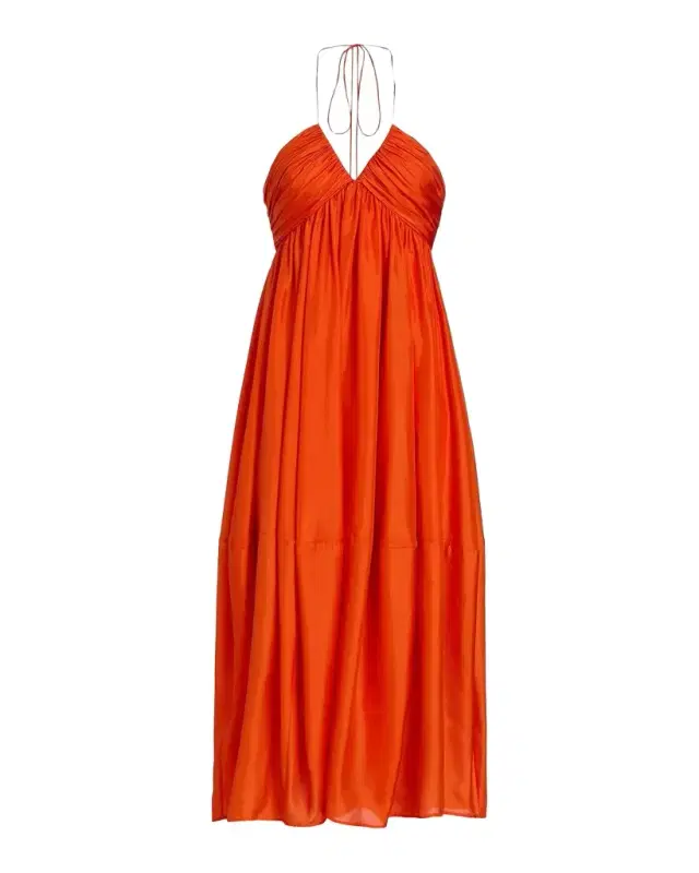 Zimmermann Mahon Silk Halter Midi Dress