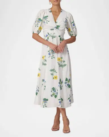 Shoshanna Dodge Printed Knot Midi Dress | Thumbnail 2