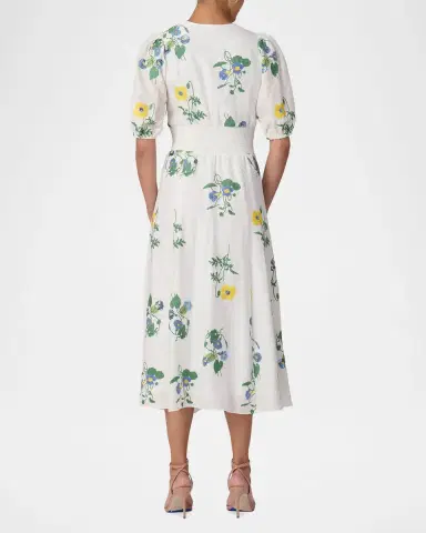Shoshanna Dodge Printed Knot Midi Dress | Thumbnail 3
