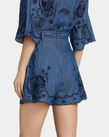 Zimmermann Aster Embroidered Denim Shorts | Thumbnail 3 Zimmermann Aster Embroidered Denim Shorts | Thumbnail 3