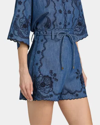 Zimmermann Aster Embroidered Denim Shorts | Thumbnail 7 Zimmermann Aster Embroidered Denim Shorts | Thumbnail 7