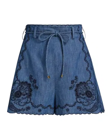 Zimmermann Aster Embroidered Denim Shorts | Thumbnail 1 Zimmermann Aster Embroidered Denim Shorts | Thumbnail 1