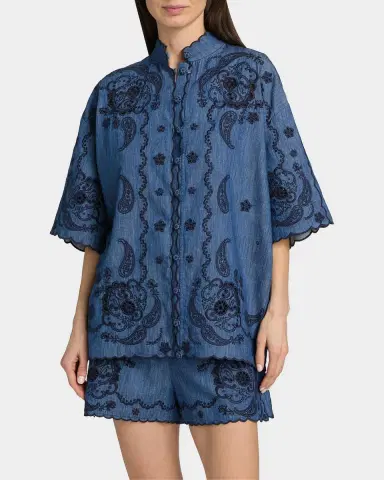 Zimmermann Aster Embroidered Denim Shirt | Thumbnail 4 Zimmermann Aster Embroidered Denim Shirt | Thumbnail 4