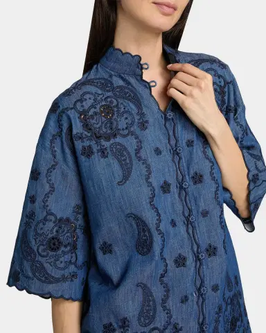 Zimmermann Aster Embroidered Denim Shirt | Thumbnail 5 Zimmermann Aster Embroidered Denim Shirt | Thumbnail 5
