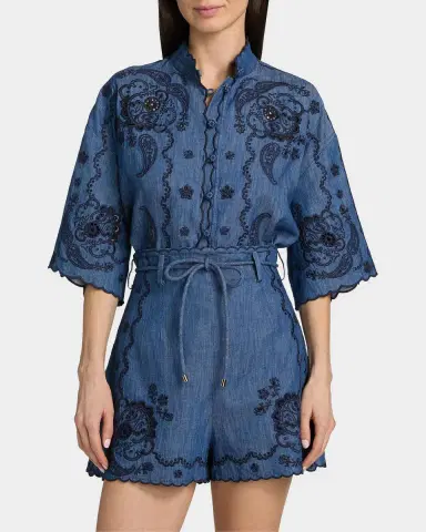 Zimmermann Aster Embroidered Denim Shirt | Thumbnail 8 Zimmermann Aster Embroidered Denim Shirt | Thumbnail 8