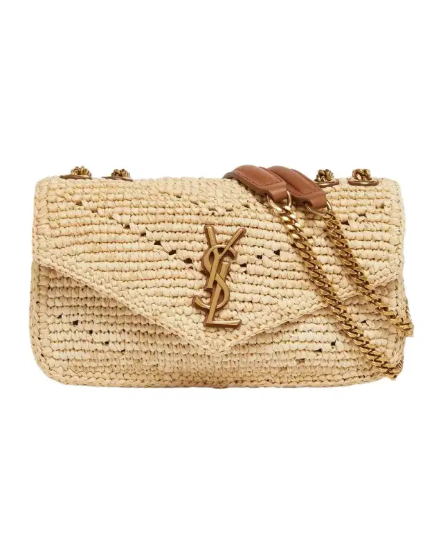 Mini Loulou Shoulder Bag in Raffia