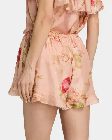 Zimmermann Roselight Floral Silk Frill Shorts | Thumbnail 3 Zimmermann Roselight Floral Silk Frill Shorts | Thumbnail 3