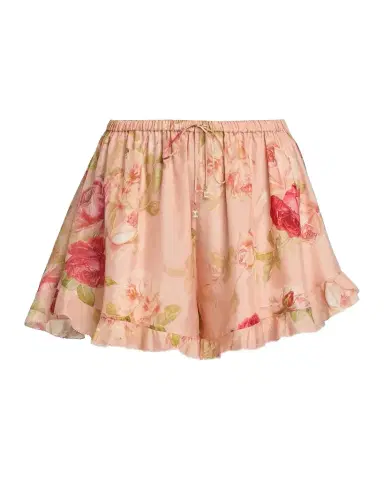 Zimmermann Roselight Floral Silk Frill Shorts | Thumbnail 1 Zimmermann Roselight Floral Silk Frill Shorts | Thumbnail 1