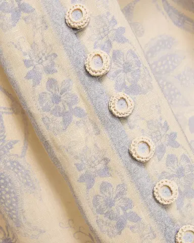 Zimmermann Indra Floral Plunge Linen Minidress | Thumbnail 6
