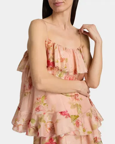 Zimmermann Roselight Printed Silk Cami Top | Thumbnail 5