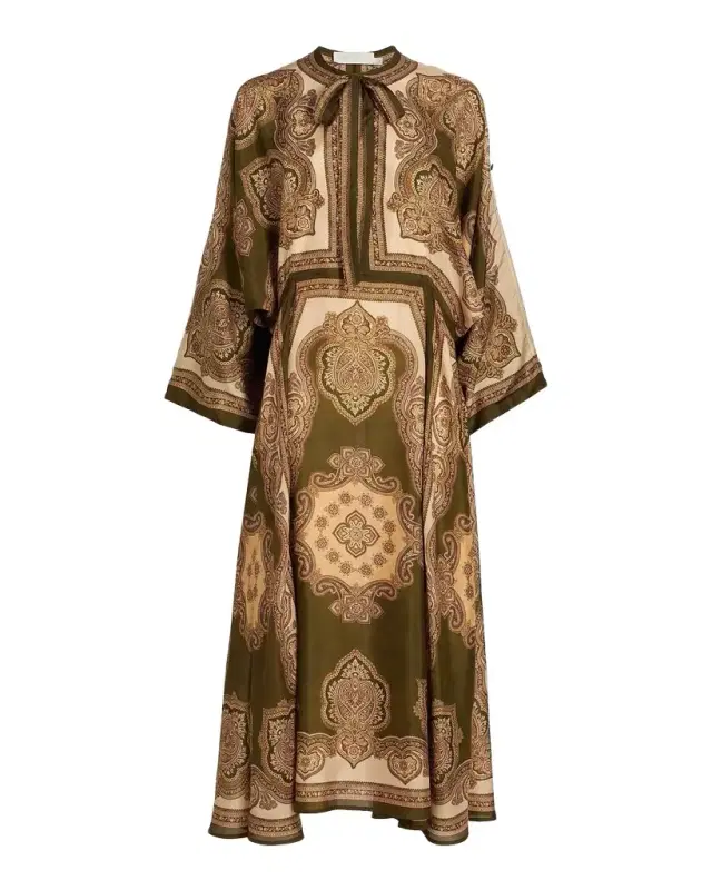 Zimmermann Mahon Paisley Silk Tunic Midi Dress