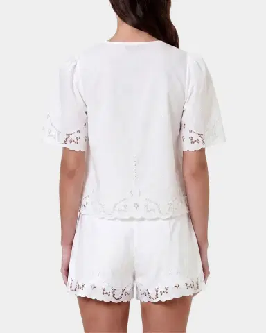 NICHOLAS Isabel Embroidered Tie-Front Cotton Top | Thumbnail 3 NICHOLAS Isabel Embroidered Tie-Front Cotton Top | Thumbnail 3